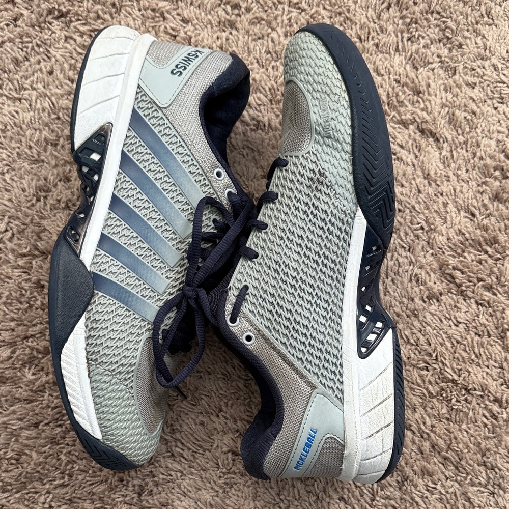 K-Swiss Gray and Blue Performance Sneakers
